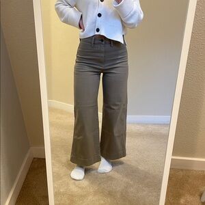 Madewell Emmett Wide Leg Crop Pants in Khaki